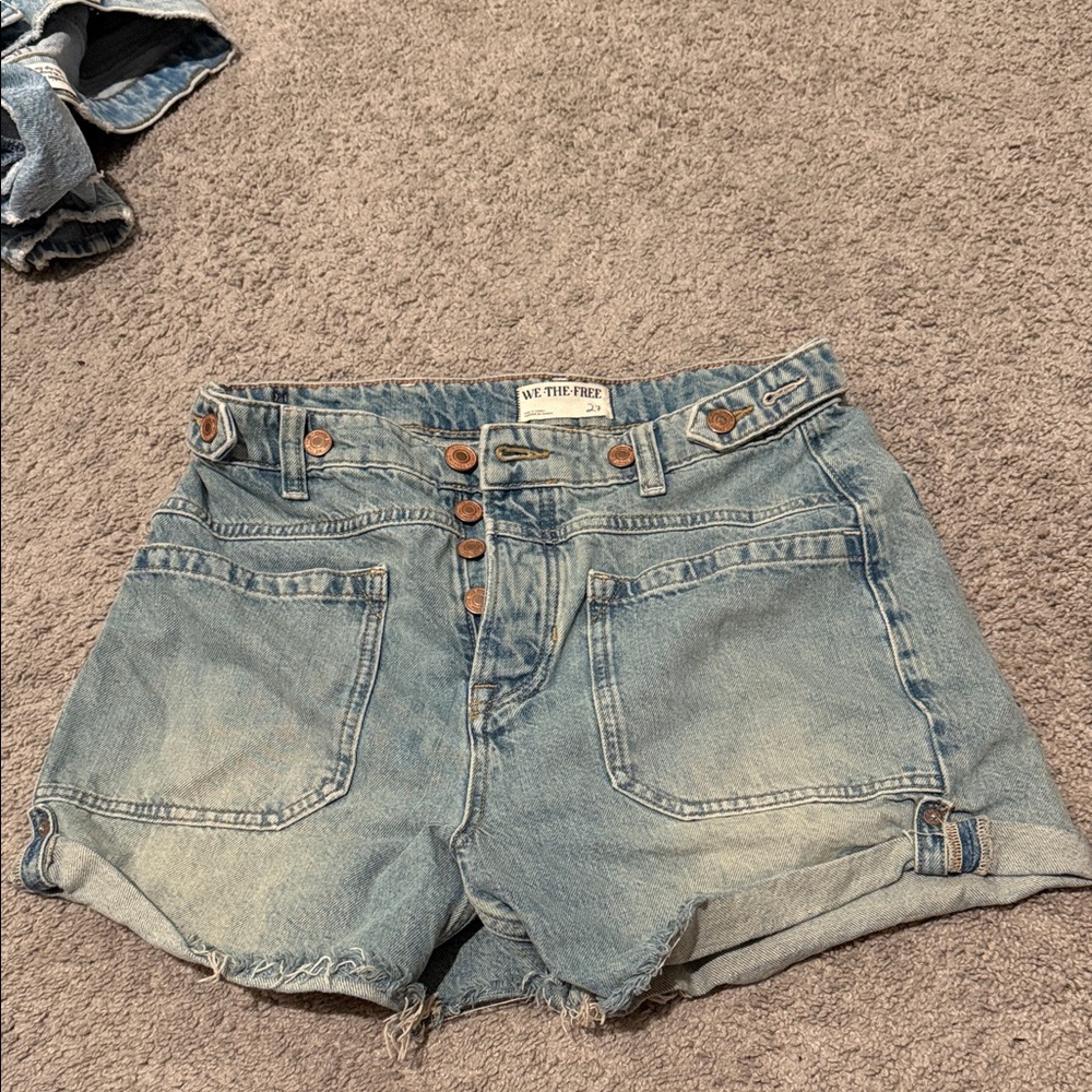 Free People Light Blue Denim Shorts